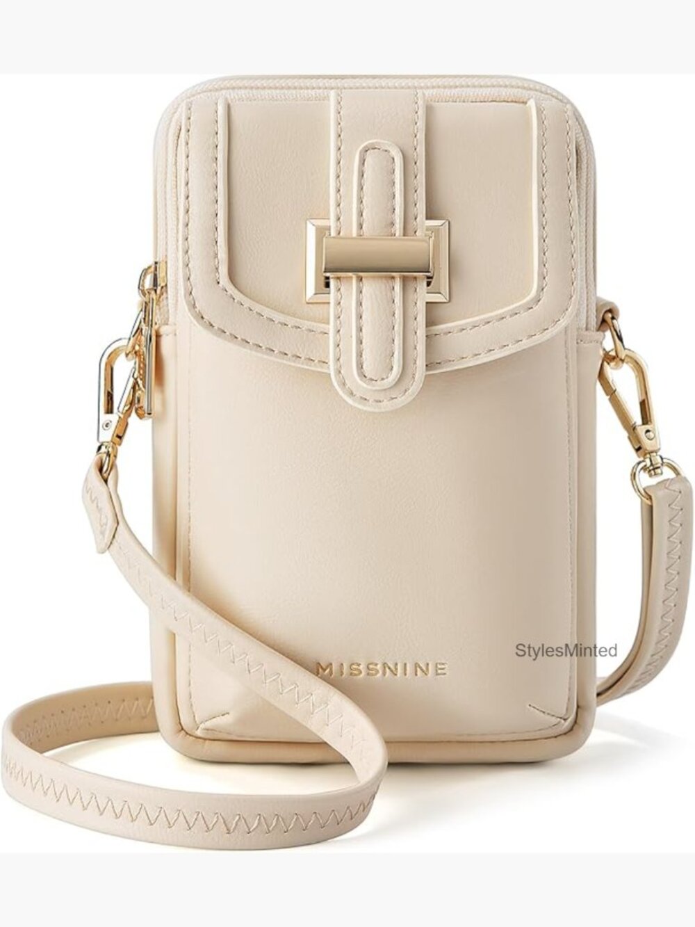 Small Vegan Leather Crossbody Bag with RFID Phone Pocket - Picture 1 of 7